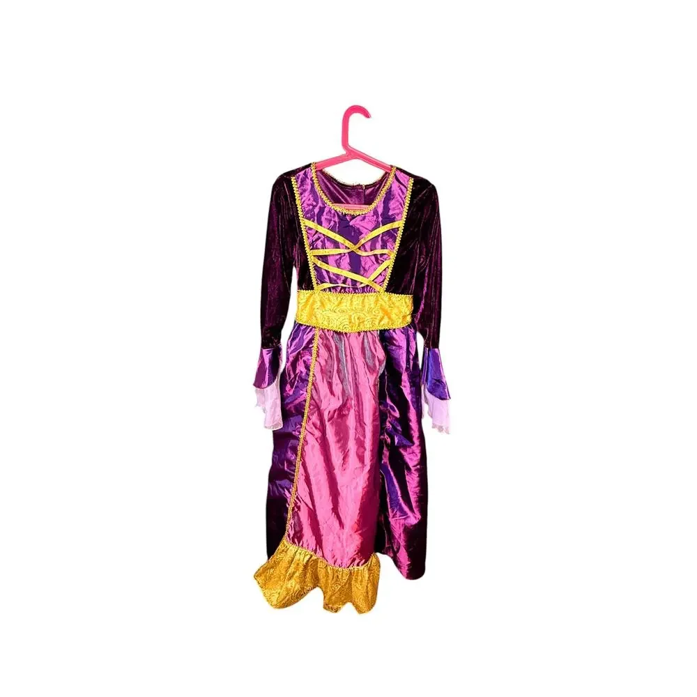 Girls Purple Velvet Medieval Renaissance Princess Costume Dress [10-12]